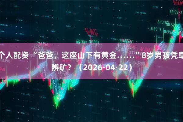 个人配资 “爸爸，这座山下有黄金……”8岁男孩凭草辨矿？（2026·04·22）